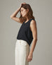 Classic Cotton V-Neck Tank - Black
